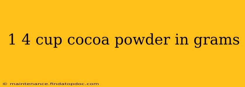 1 4 cup cocoa powder in grams