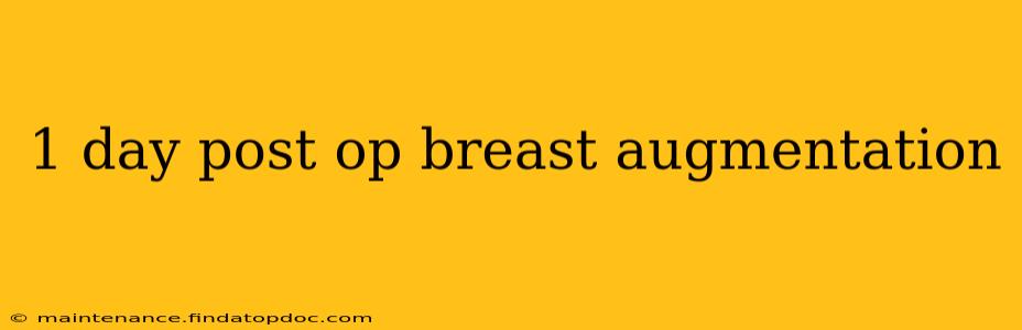 1 day post op breast augmentation