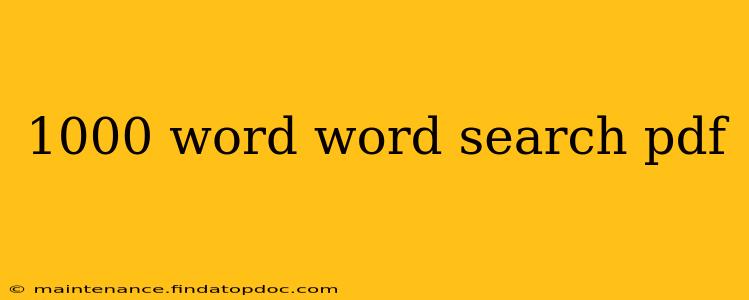 1000 word word search pdf