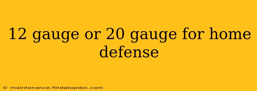 12 gauge or 20 gauge for home defense