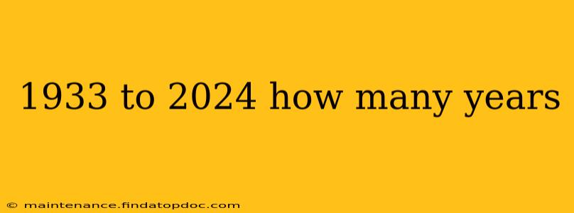 1933 to 2024 how many years