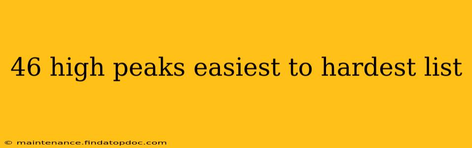 46 high peaks easiest to hardest list