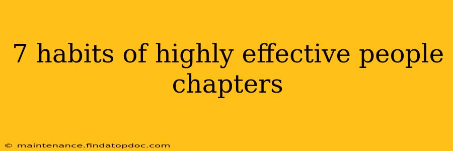 7 habits of highly effective people chapters