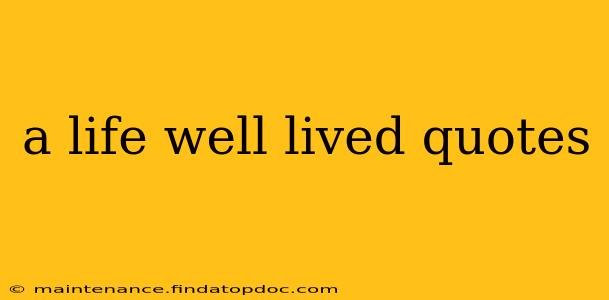 a life well lived quotes