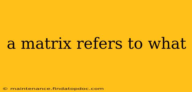 a matrix refers to what