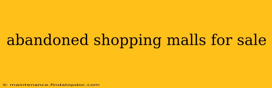 abandoned shopping malls for sale