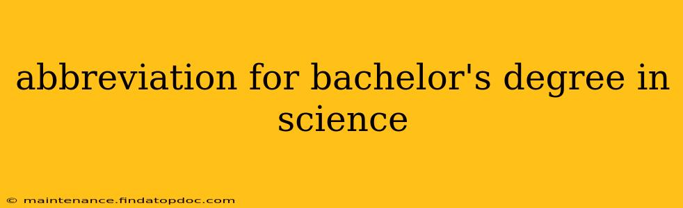 abbreviation for bachelor's degree in science