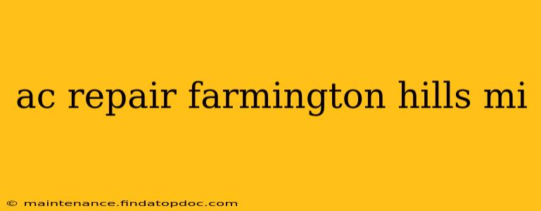 ac repair farmington hills mi