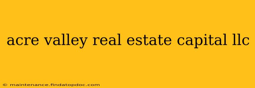 acre valley real estate capital llc