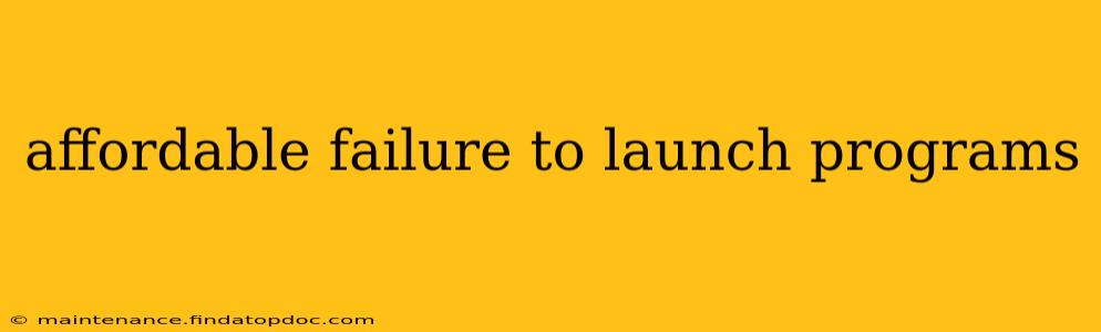 affordable failure to launch programs