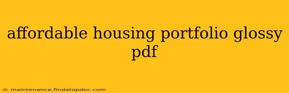 affordable housing portfolio glossy pdf