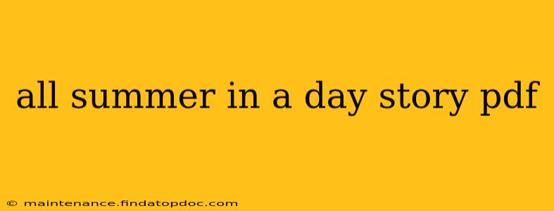 all summer in a day story pdf