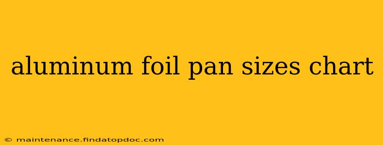 aluminum foil pan sizes chart