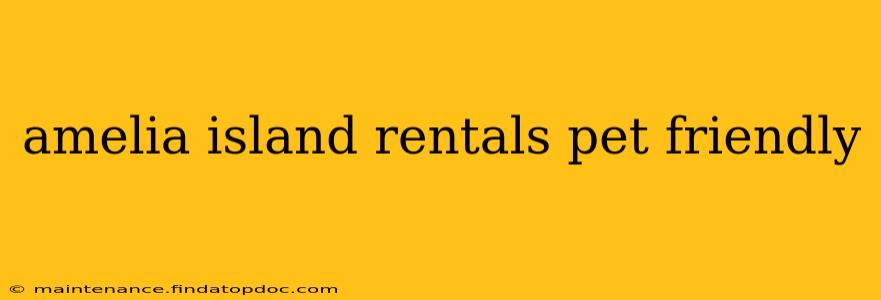 amelia island rentals pet friendly