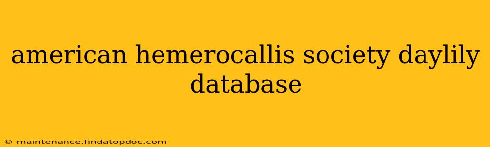 american hemerocallis society daylily database