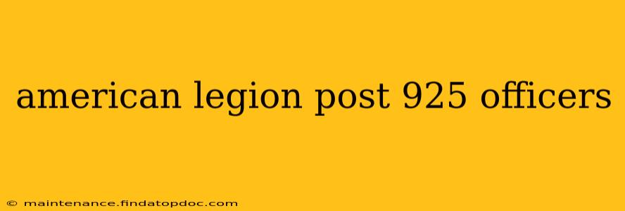 american legion post 925 officers