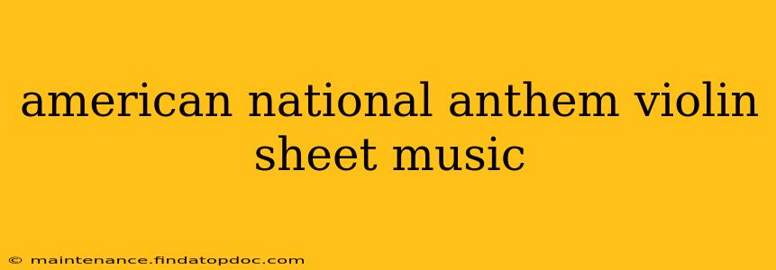 american national anthem violin sheet music