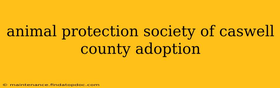 animal protection society of caswell county adoption