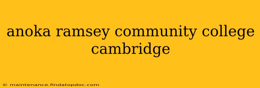 anoka ramsey community college cambridge