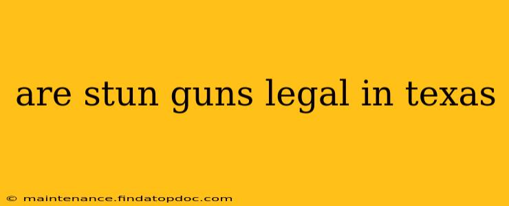 are stun guns legal in texas
