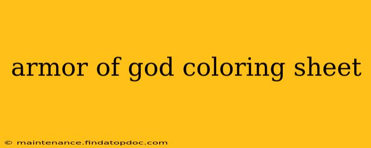 armor of god coloring sheet