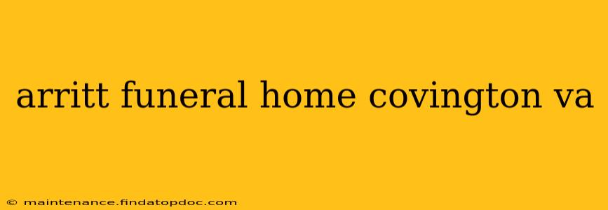arritt funeral home covington va