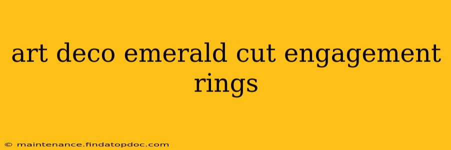 art deco emerald cut engagement rings