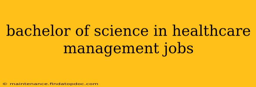 bachelor of science in healthcare management jobs