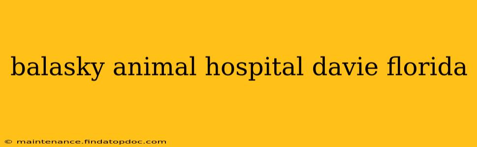 balasky animal hospital davie florida