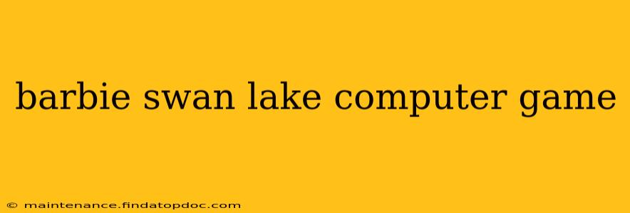 barbie swan lake computer game