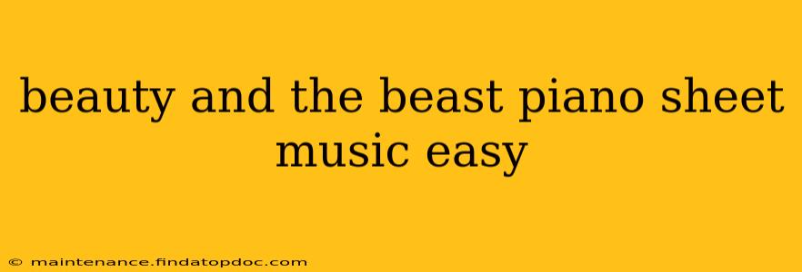 beauty and the beast piano sheet music easy