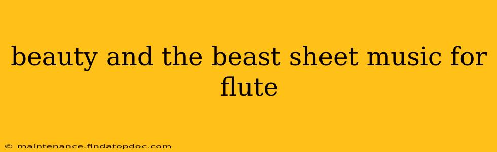 beauty and the beast sheet music for flute