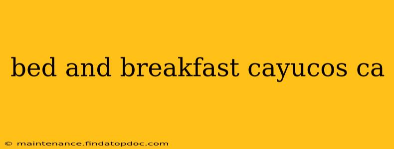 bed and breakfast cayucos ca