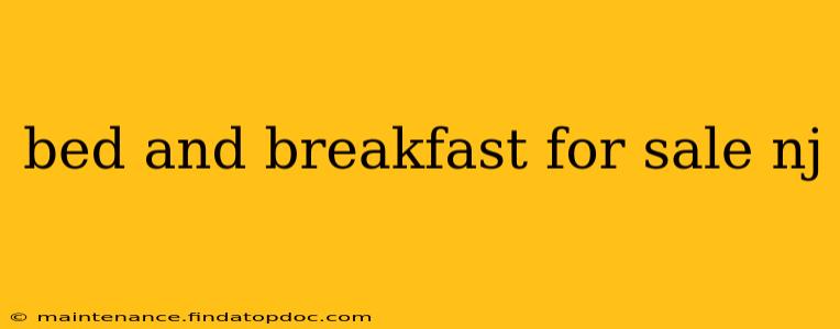 bed and breakfast for sale nj