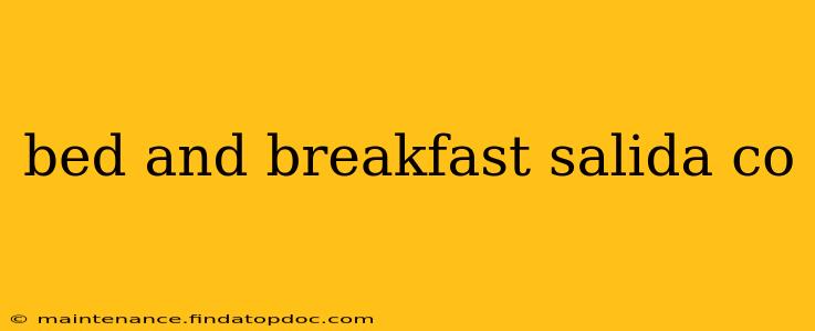 bed and breakfast salida co