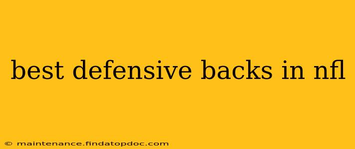 best defensive backs in nfl