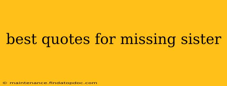 best quotes for missing sister