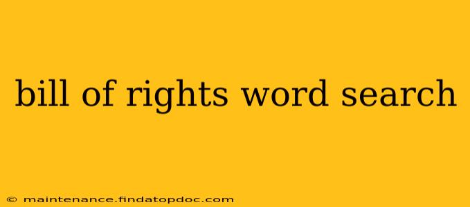 bill of rights word search