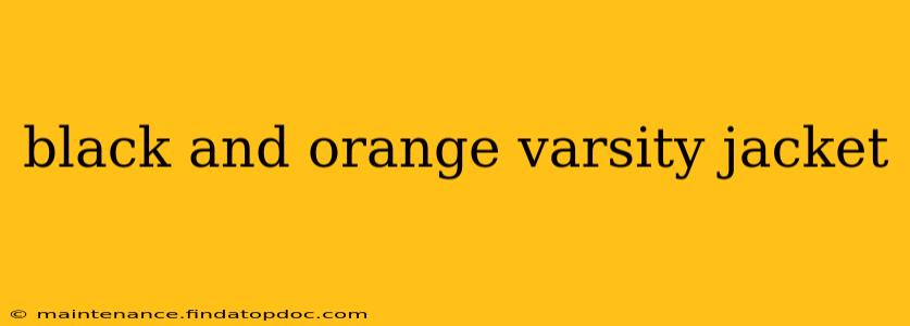 black and orange varsity jacket
