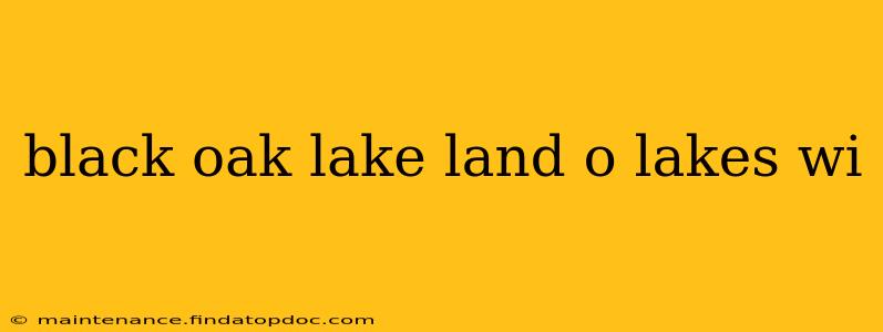 black oak lake land o lakes wi