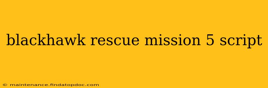 blackhawk rescue mission 5 script