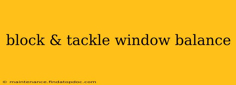block & tackle window balance