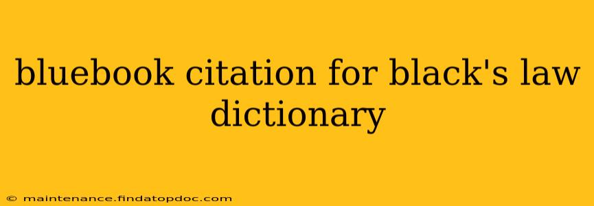 bluebook citation for black's law dictionary