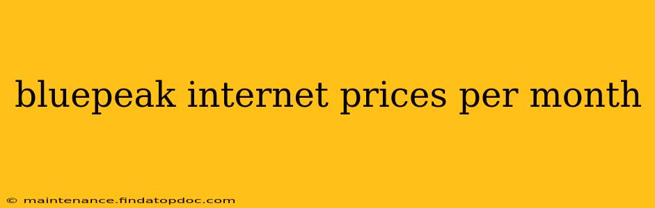 bluepeak internet prices per month