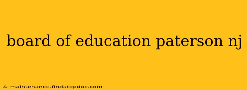 board of education paterson nj