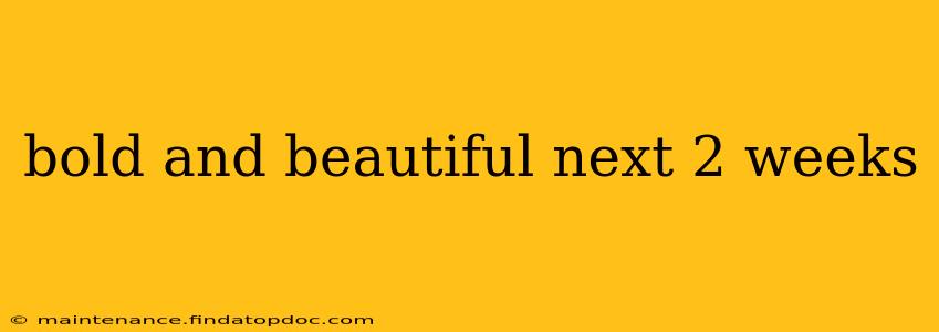 bold and beautiful next 2 weeks