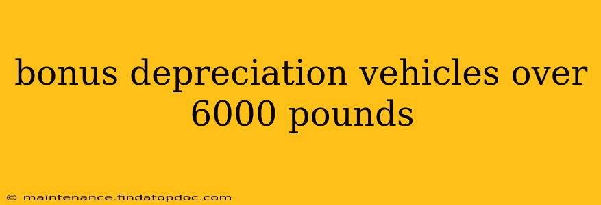 bonus depreciation vehicles over 6000 pounds