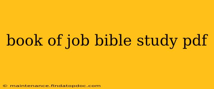 book of job bible study pdf