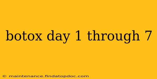 botox day 1 through 7