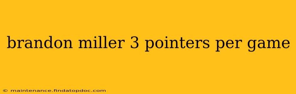 brandon miller 3 pointers per game